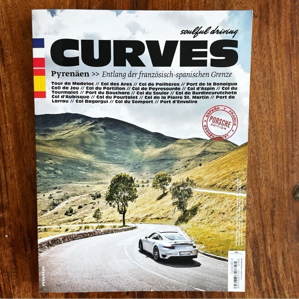 Curves Magazine Soulful Driving - Porsche Edition Pyrenees GERMAN with Poster